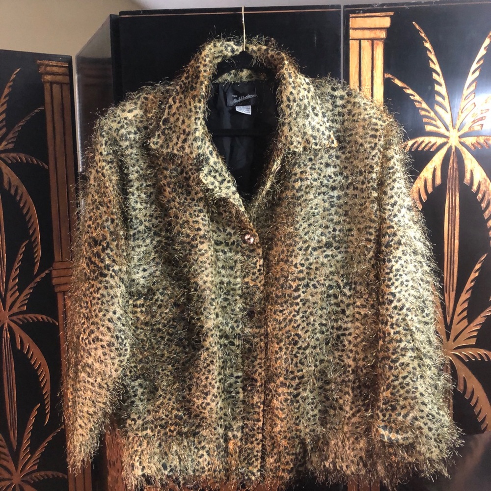Animal Print Shag Jacket- Size 3X/4X